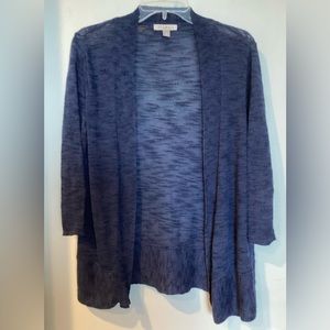 Roz & Ali Women's Blue Open-Front Sweater Cardigan Size XL
